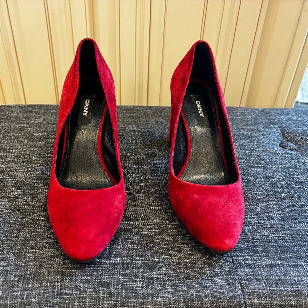 DKNY Red Suede Pumps